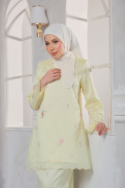 Kurung Myra - Soft Yellow